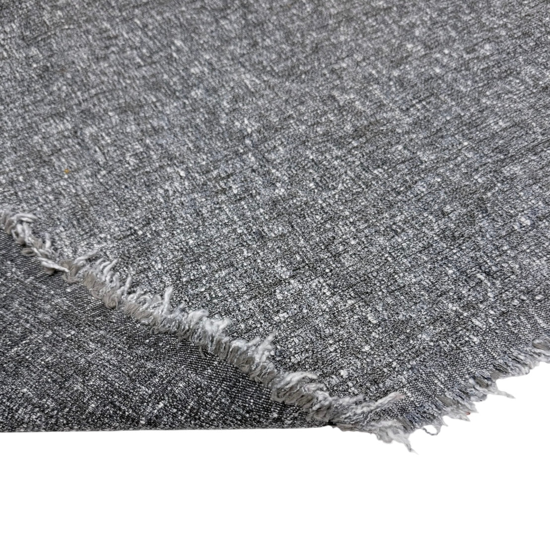 Boucle Upholstery Remnant  - Grey/Light Blue/White