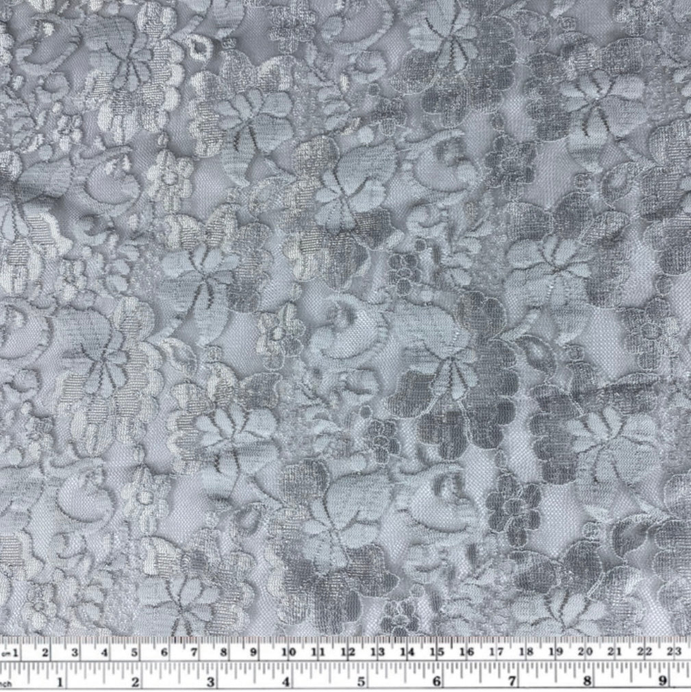 Stretch Floral Lace - Grey