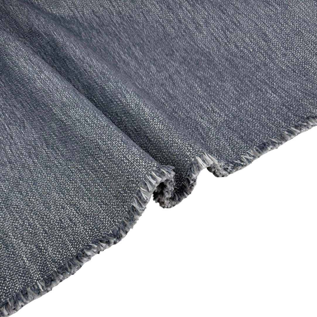 Chenille Upholstery Remnant - Blue/Grey