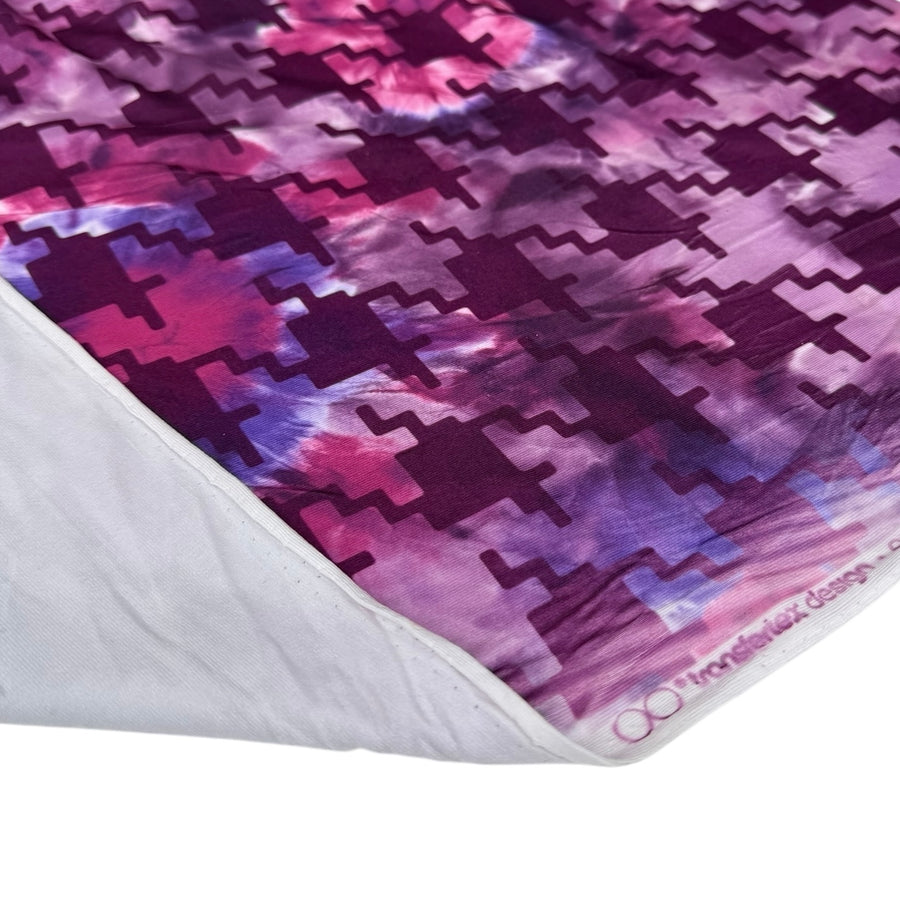 Houndstooth Printed Polyester Stretch Knit - Purple