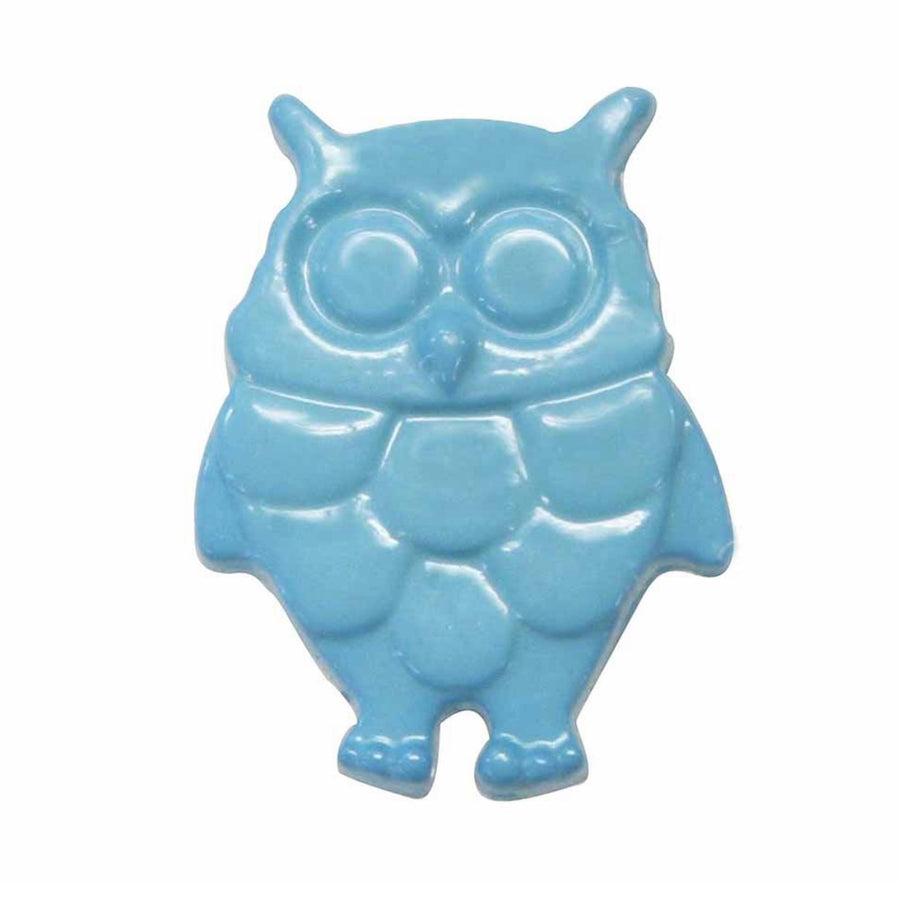 Novelty Shank Button - Owl - Aqua - 18mm - 3 count