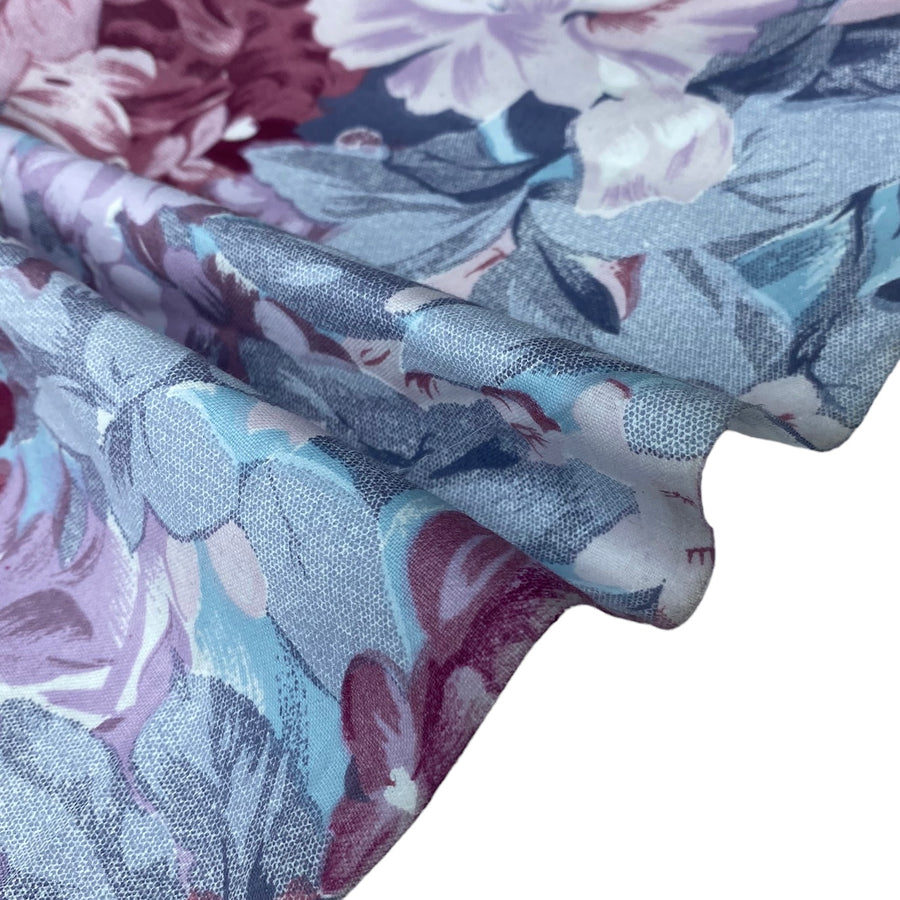 Printed Cotton - Vintage Floral - Pink/Purple/Blue