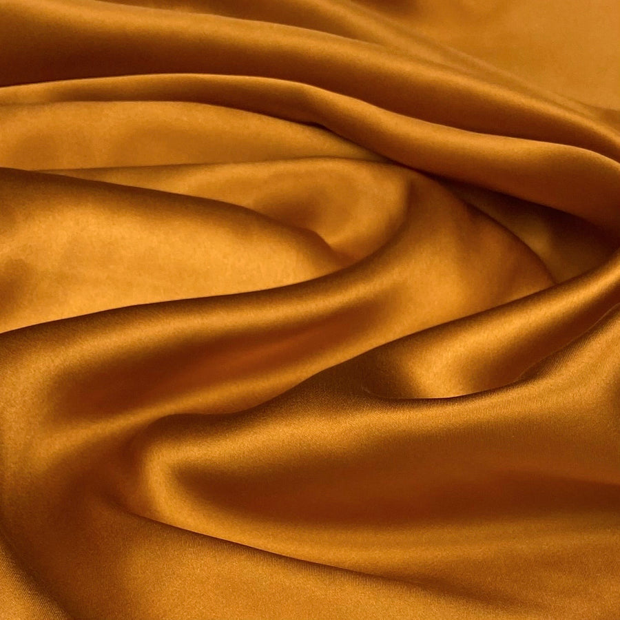 Mulberry Silk Charmeuse Satin - Bronze Gold