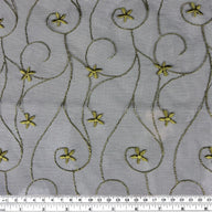 Floral Embroidered Mesh - Black/Green