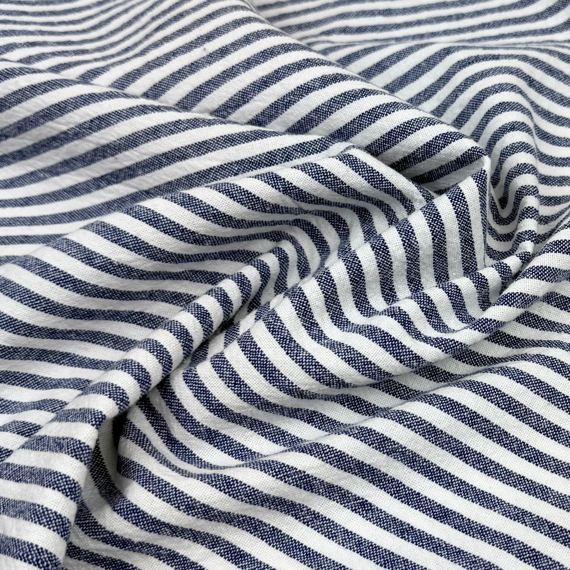 Striped Organic Cotton - Navy/White