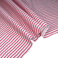 Striped Printed Cotton - White/Red