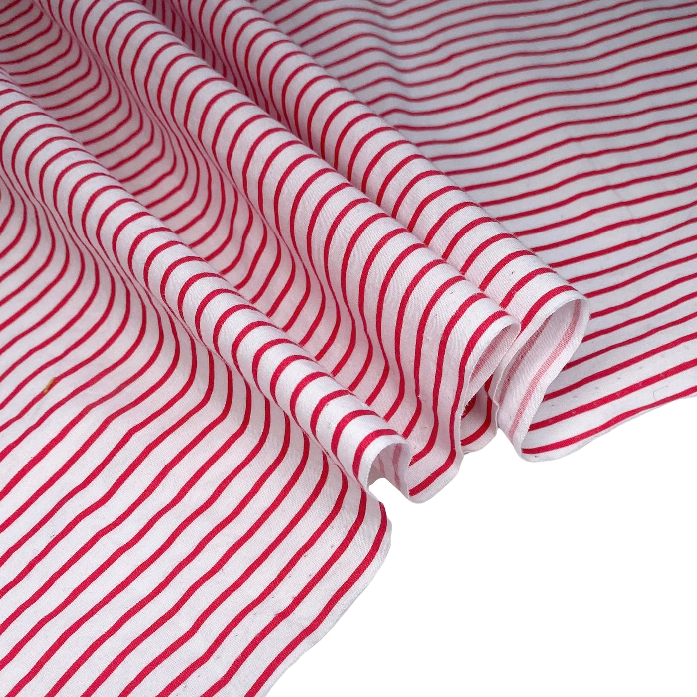 Striped Printed Cotton - White/Red