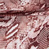 Snake Printed Polyester Lining - Red/White