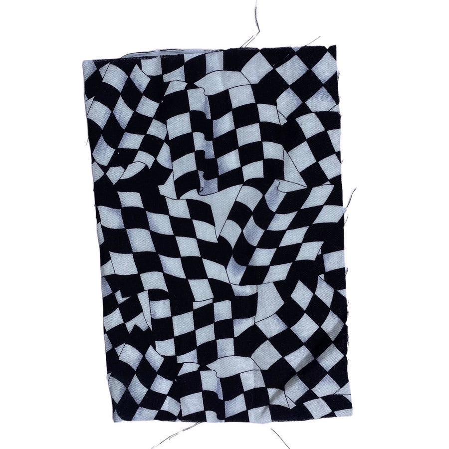 Printed Quilting Cotton Remnant - Checkered Flag