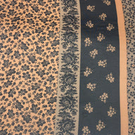 Floral Striped Printed Polyester Chiffon - Rust/Brown/Black