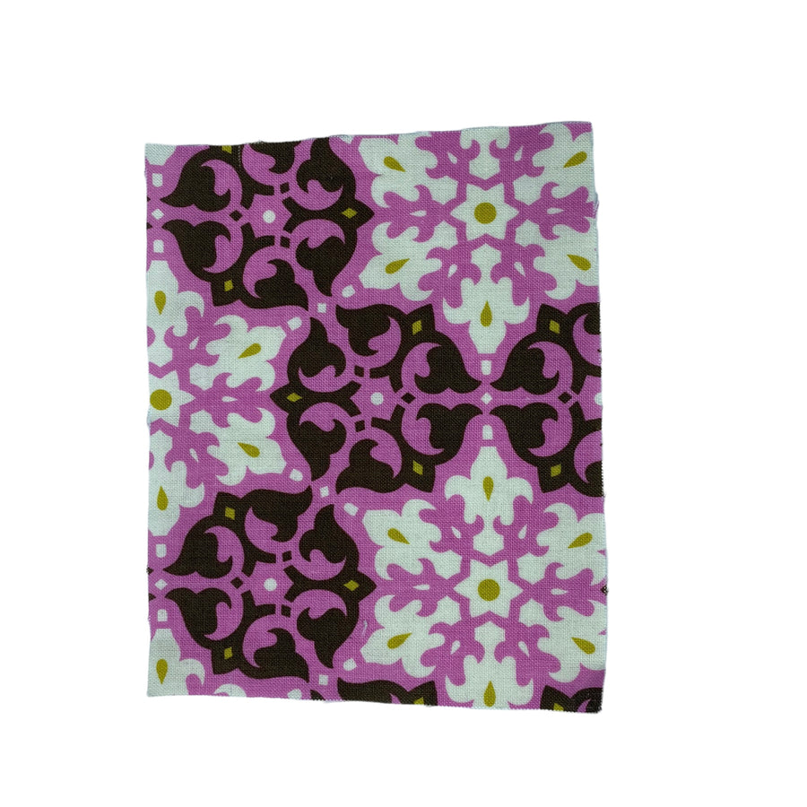Printed Cotton - Remnant - Pink/White/Brown
