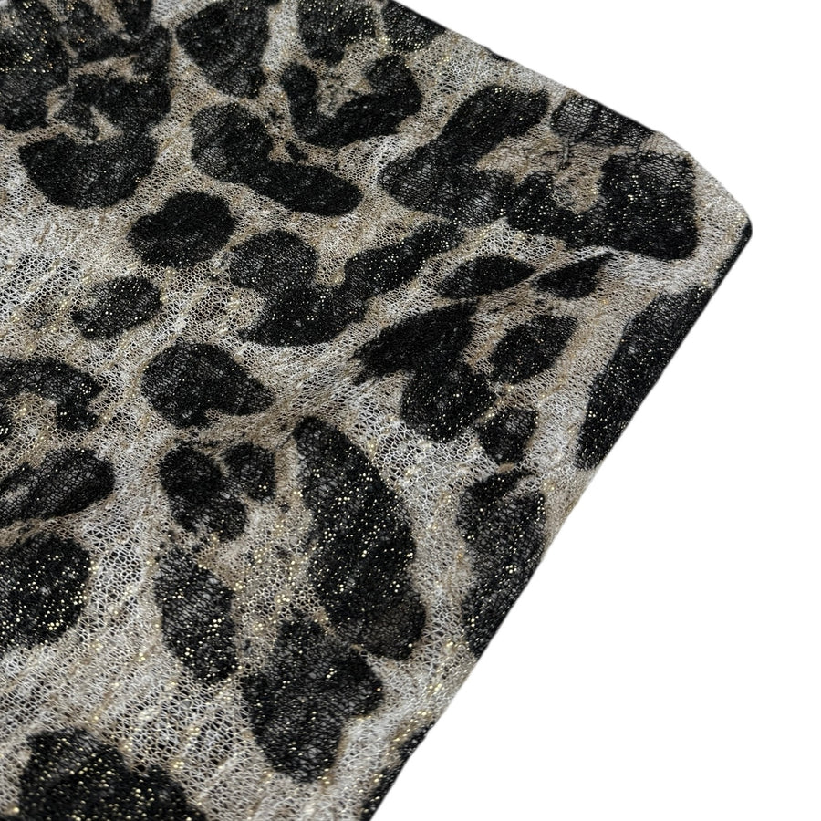 Cheetah Printed Stretch Knit - Brown/Black/Metallic Gold