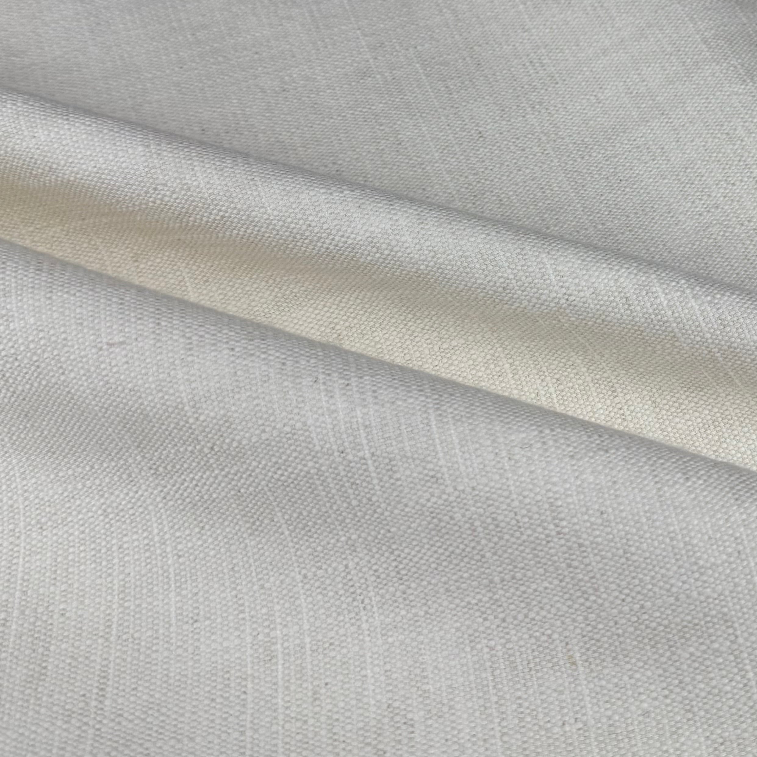 Crosshatch Linen Cotton Upholstery Remnant - Natural