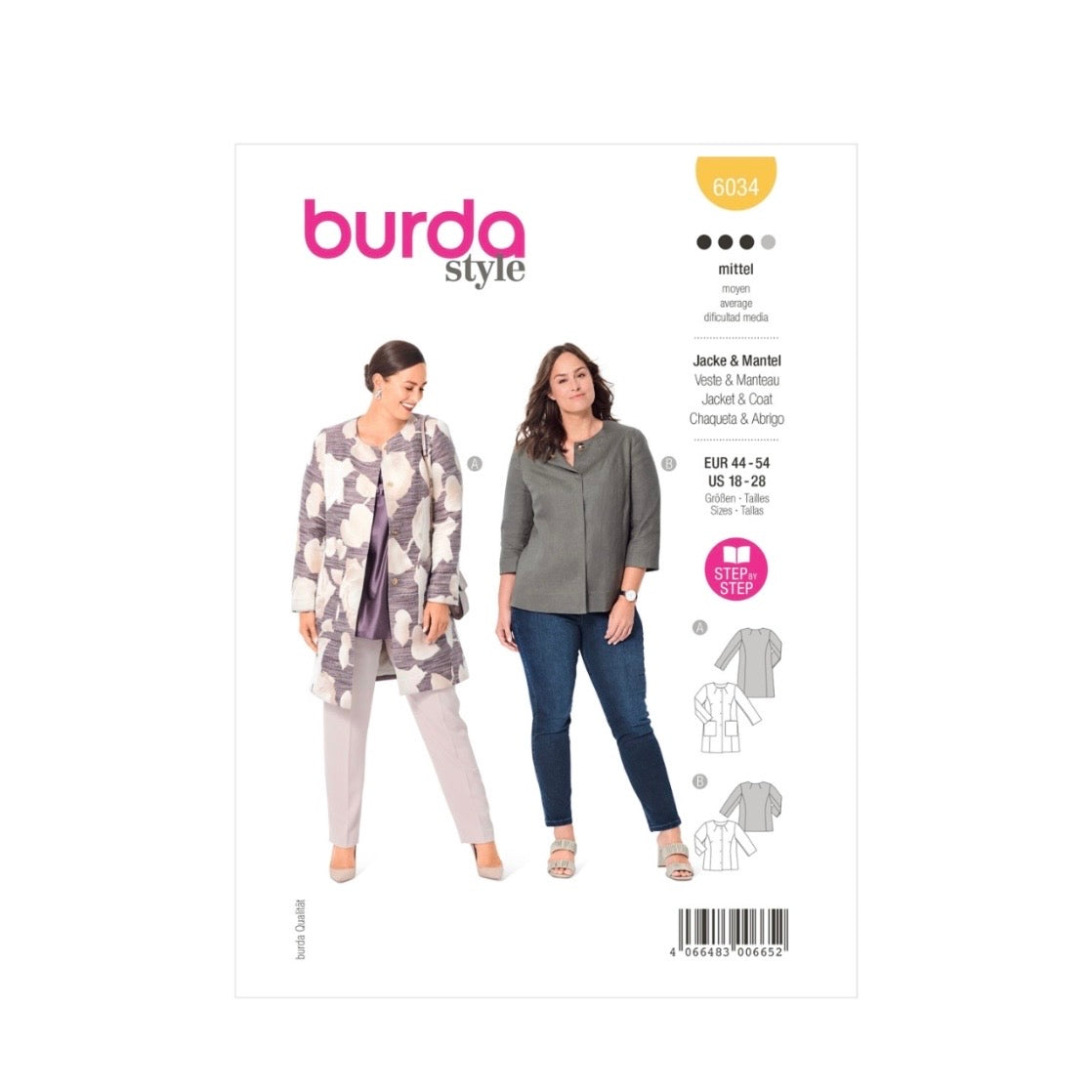 Burda Style 6034 - Jacket & Coat Sewing Pattern