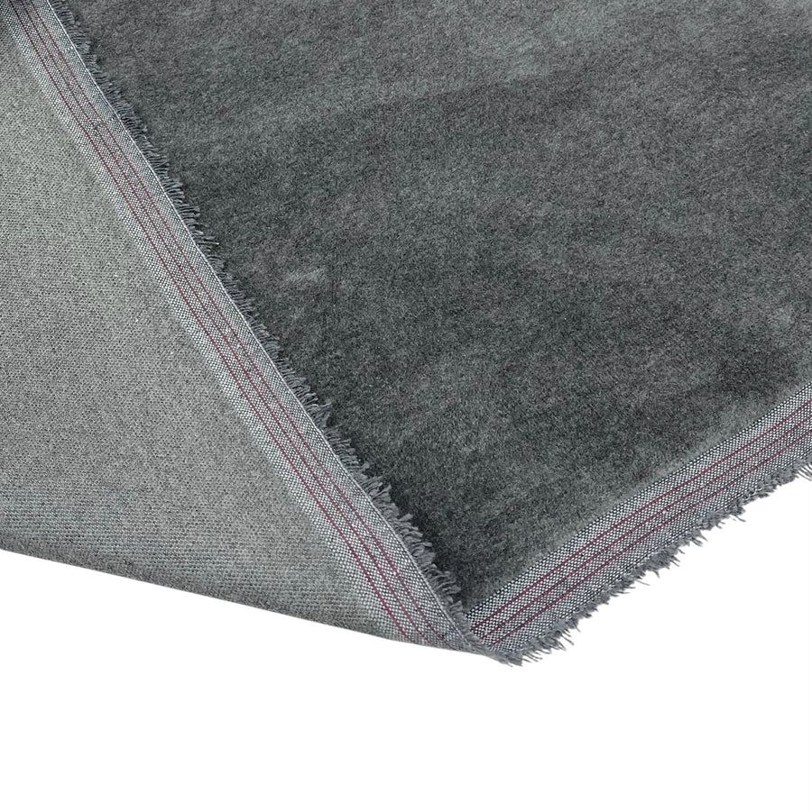 Cotton Velvet Upholstery Remnant - Grey