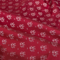Silk Paisley Jacquard Remnant - Red/White