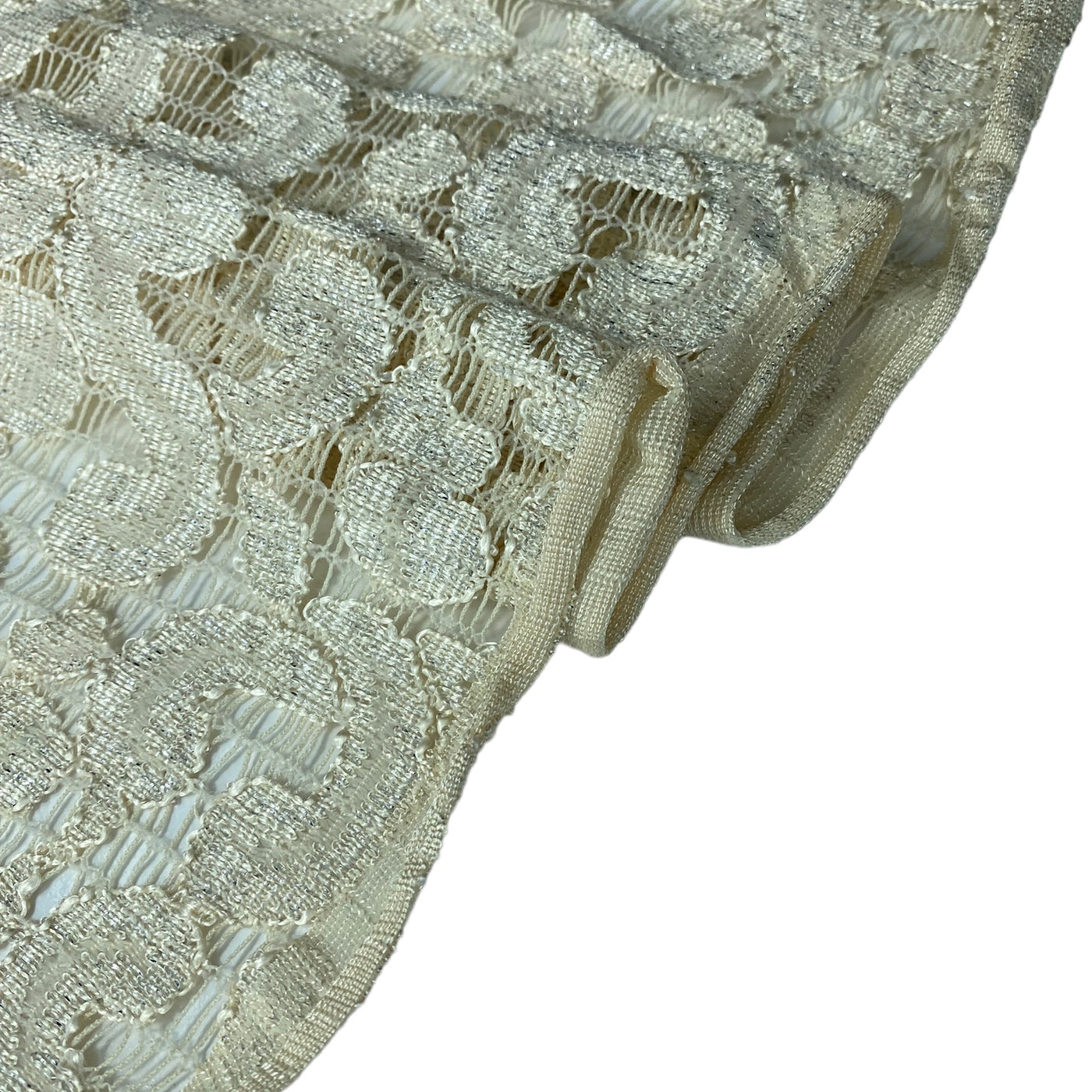 Corded Lace - Ivory/Silver
