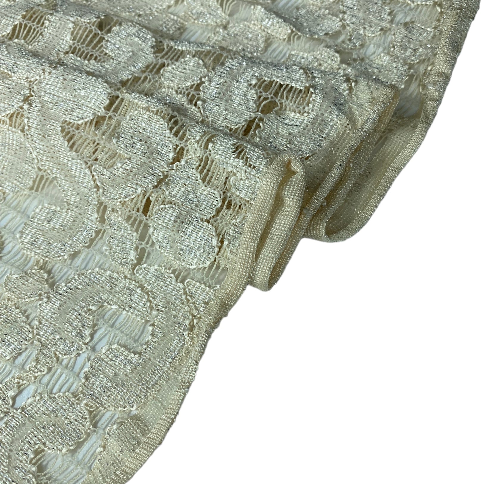 Corded Lace - Ivory/Silver