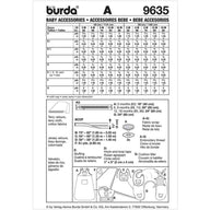 Burda Kids 9635 - Baby Accessories Sewing Pattern