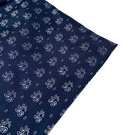 Silk Paisley Jacquard Remnant - Navy/White