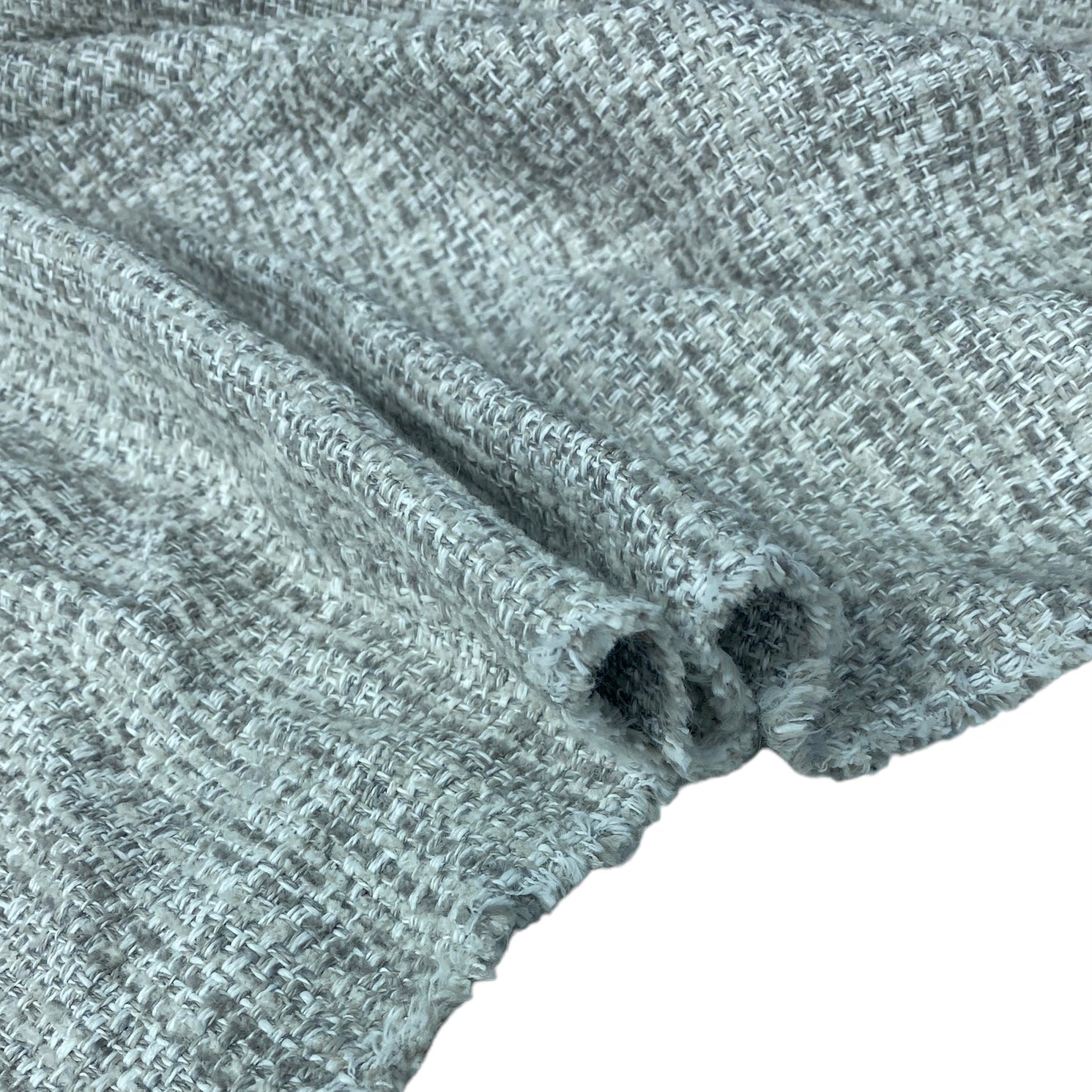Upholstery Designer Remnant  - White/Grey
