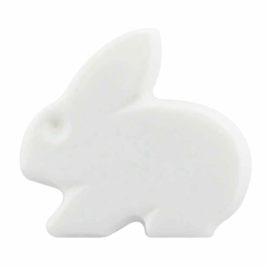 Novelty Shank Button - Bunny - White - 17mm - 3 count