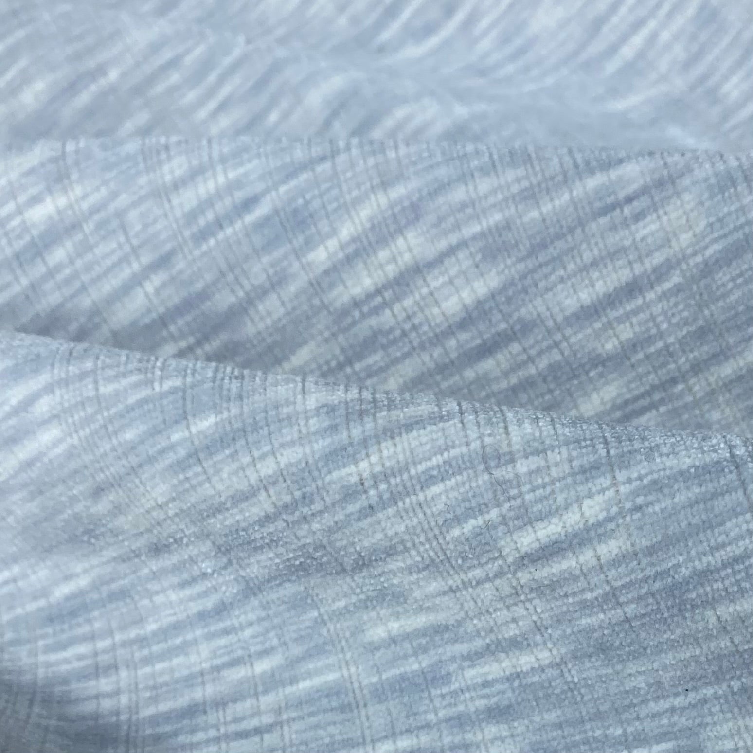 Velvet Upholstery Designer Remnant  - Grey/White