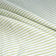 Striped Printed Cotton - White/Green