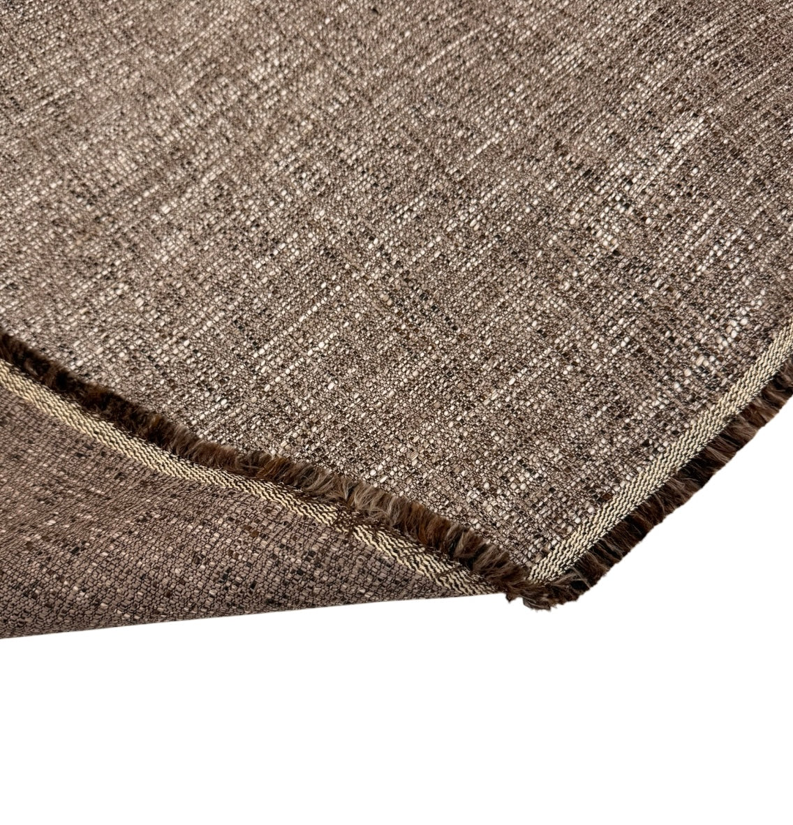 Woven Upholstery Remnant - Brown/White