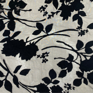 Floral Burnout Silk Chiffon - Black