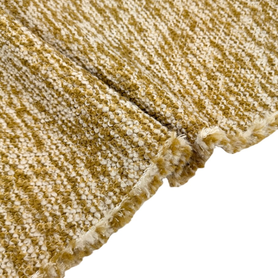 Boucle Wool Upholstery Remnant - Gold/Ivory