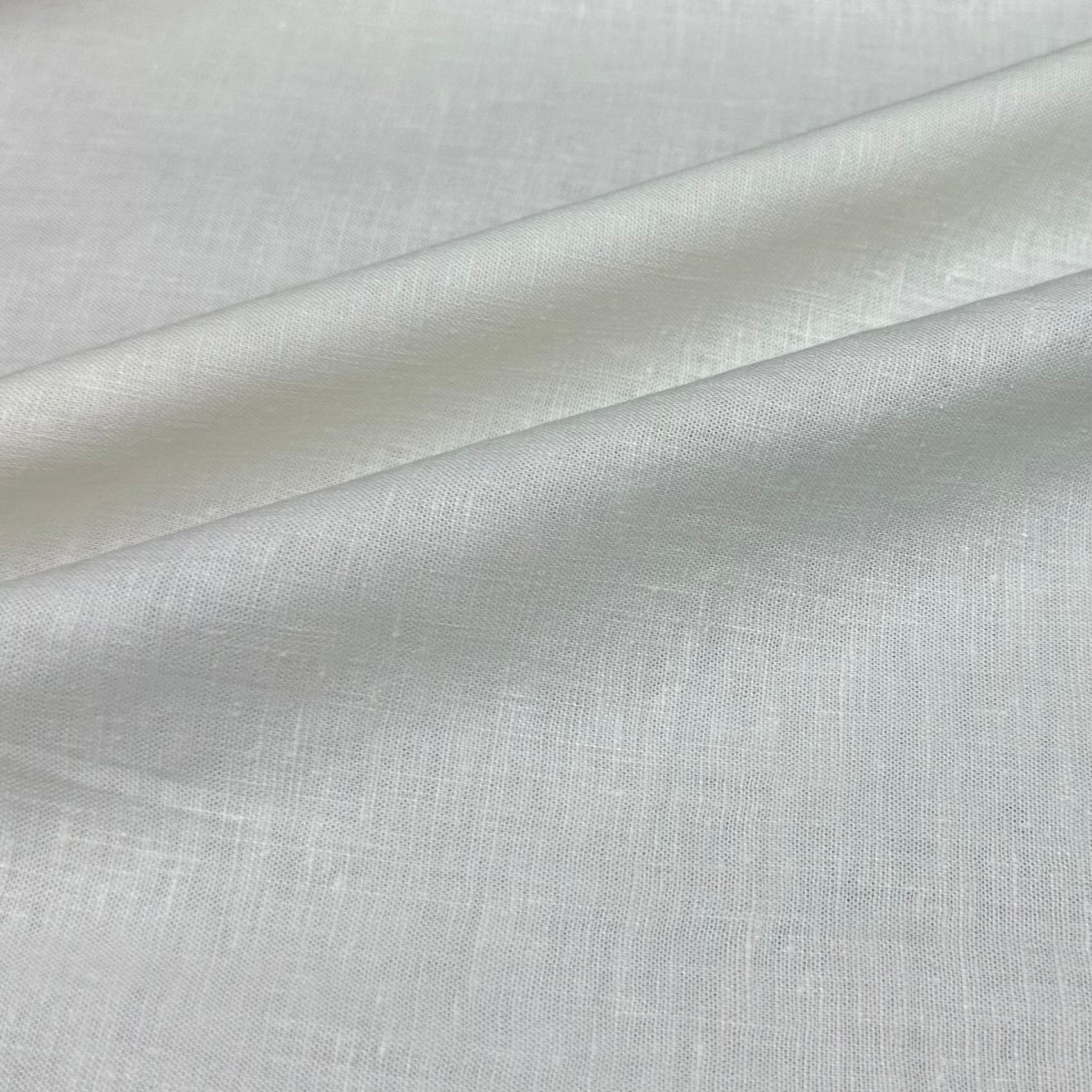 Lightweight Stretch Linen - White