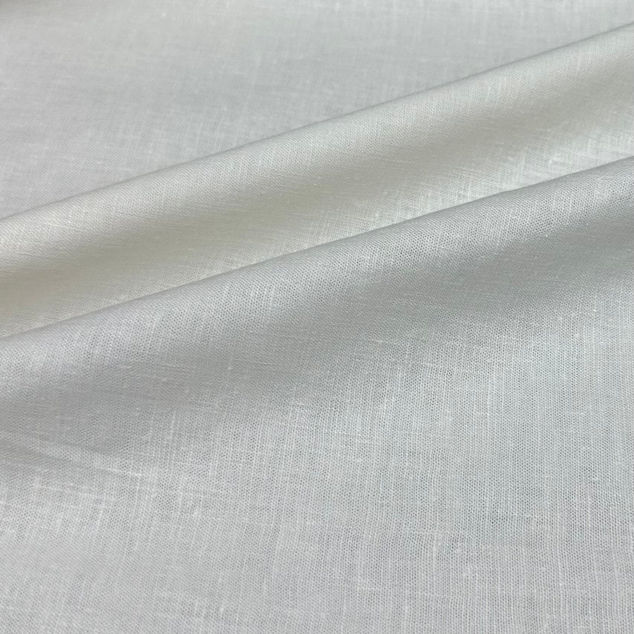 Lightweight Stretch Linen - White