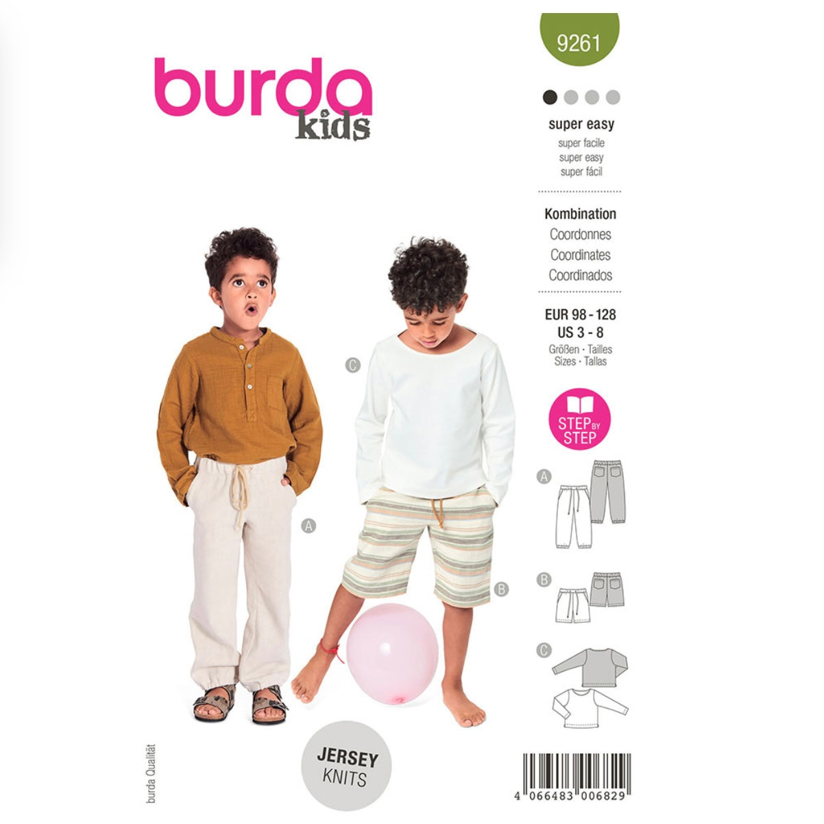 Burda Kids 9261 - Trousers/Pants Sewing Pattern