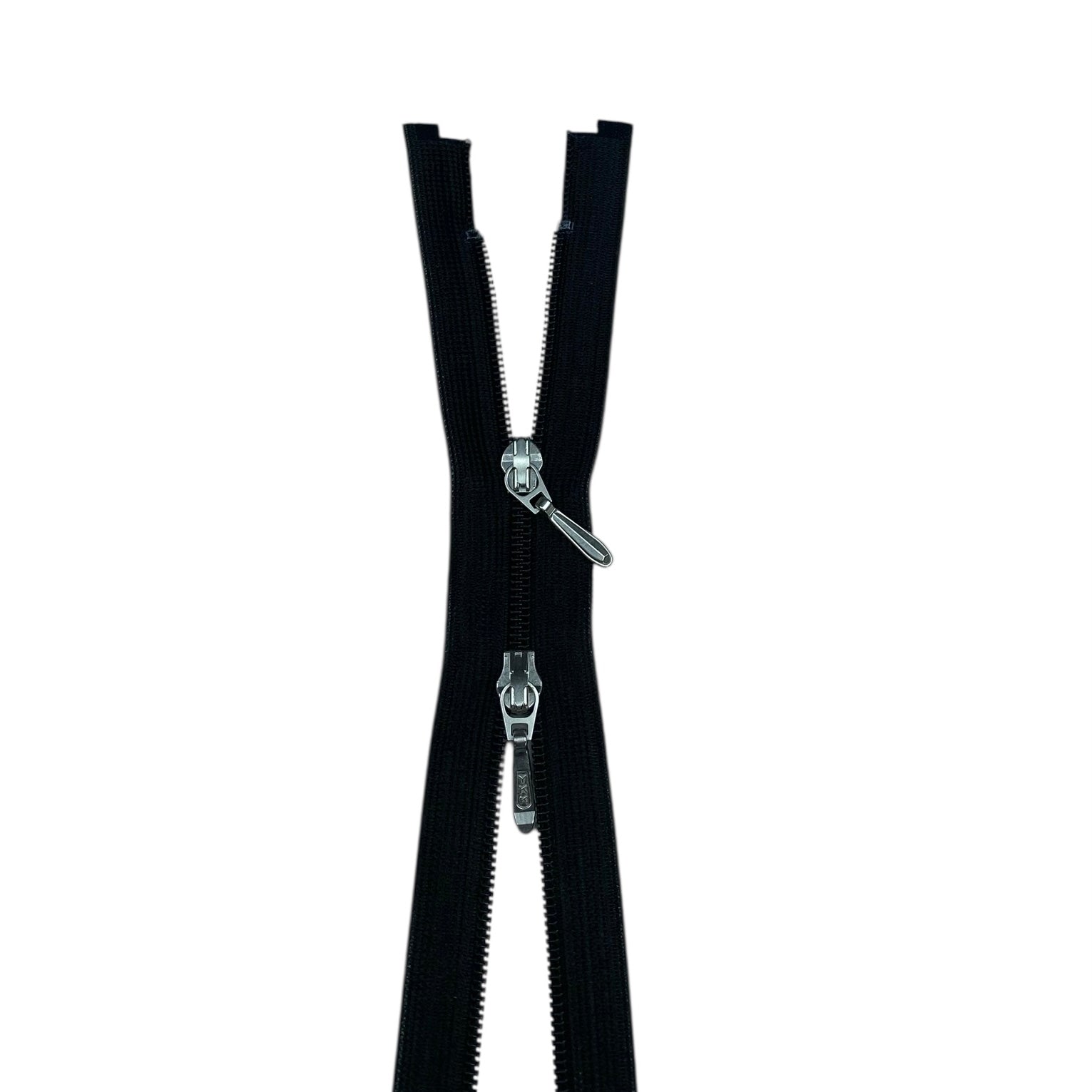 Two Way Opened-End 16” YKK Zipper - Black/Silver
