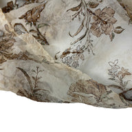 Beaded Floral Printed Crinkled Organza - Remnant - Brown