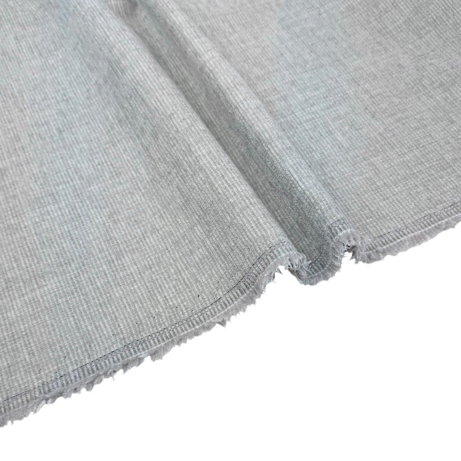 Chenille Upholstery Remnant - Grey/White