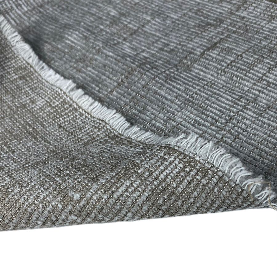 Chenille Upholstery Designer Remnant  - Grey/Beige