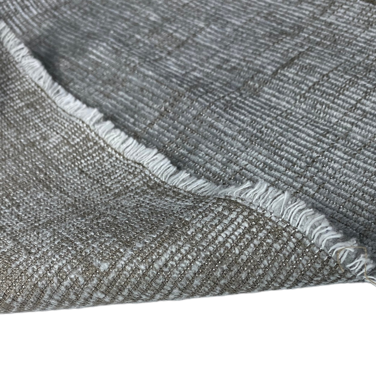 Chenille Upholstery Designer Remnant  - Grey/Beige