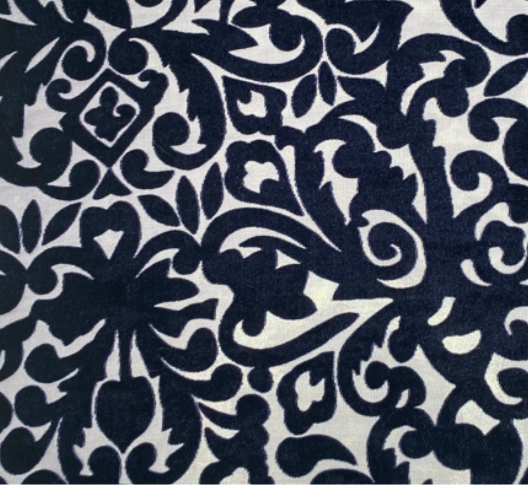 Burnout Silk Chiffon - Navy