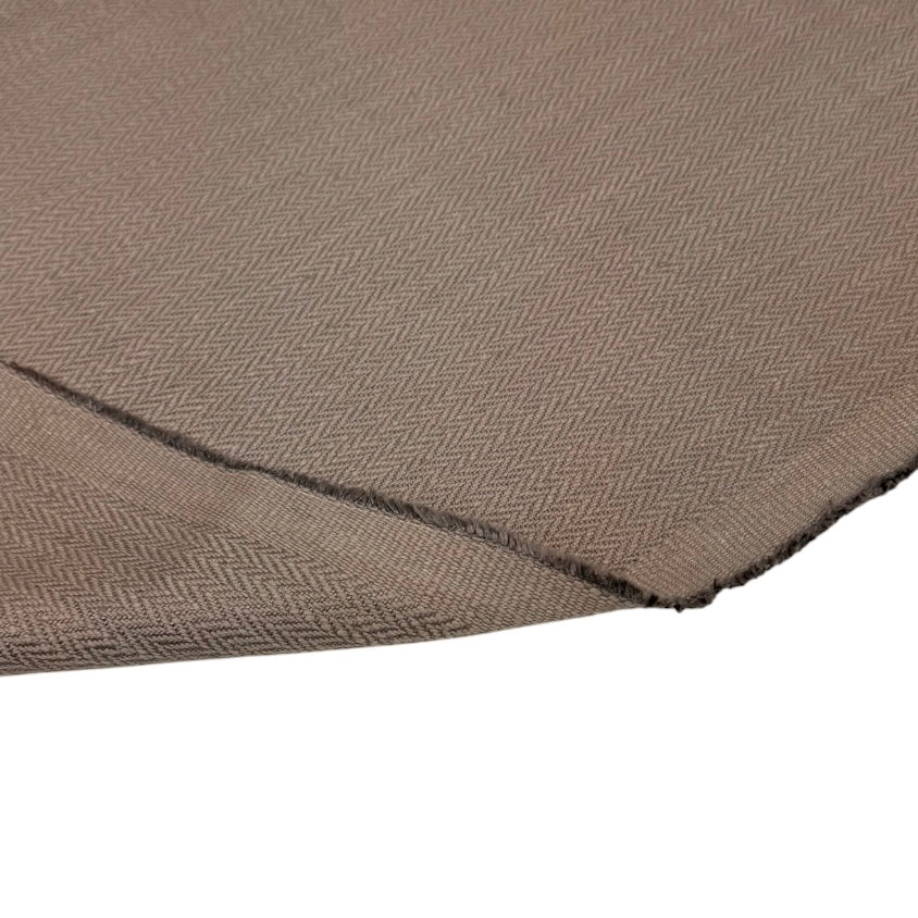 Woven Herringbone Upholstery Remnant - Taupe