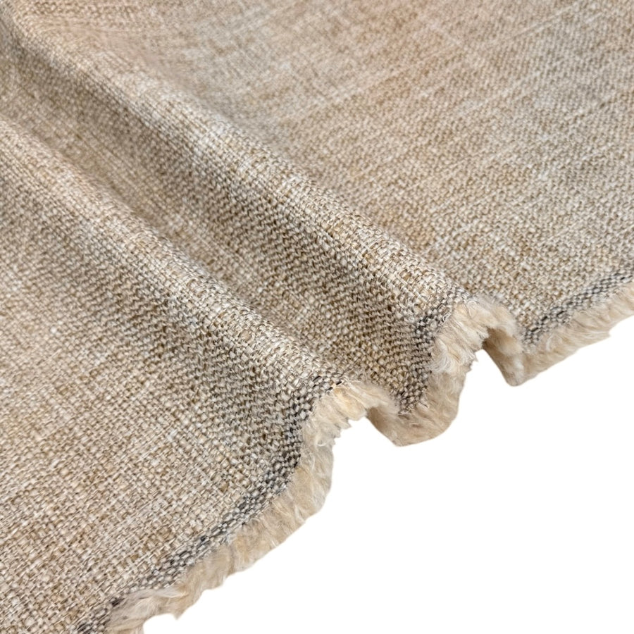 Woven Polyester Upholstery Remnant - Heathered Beige