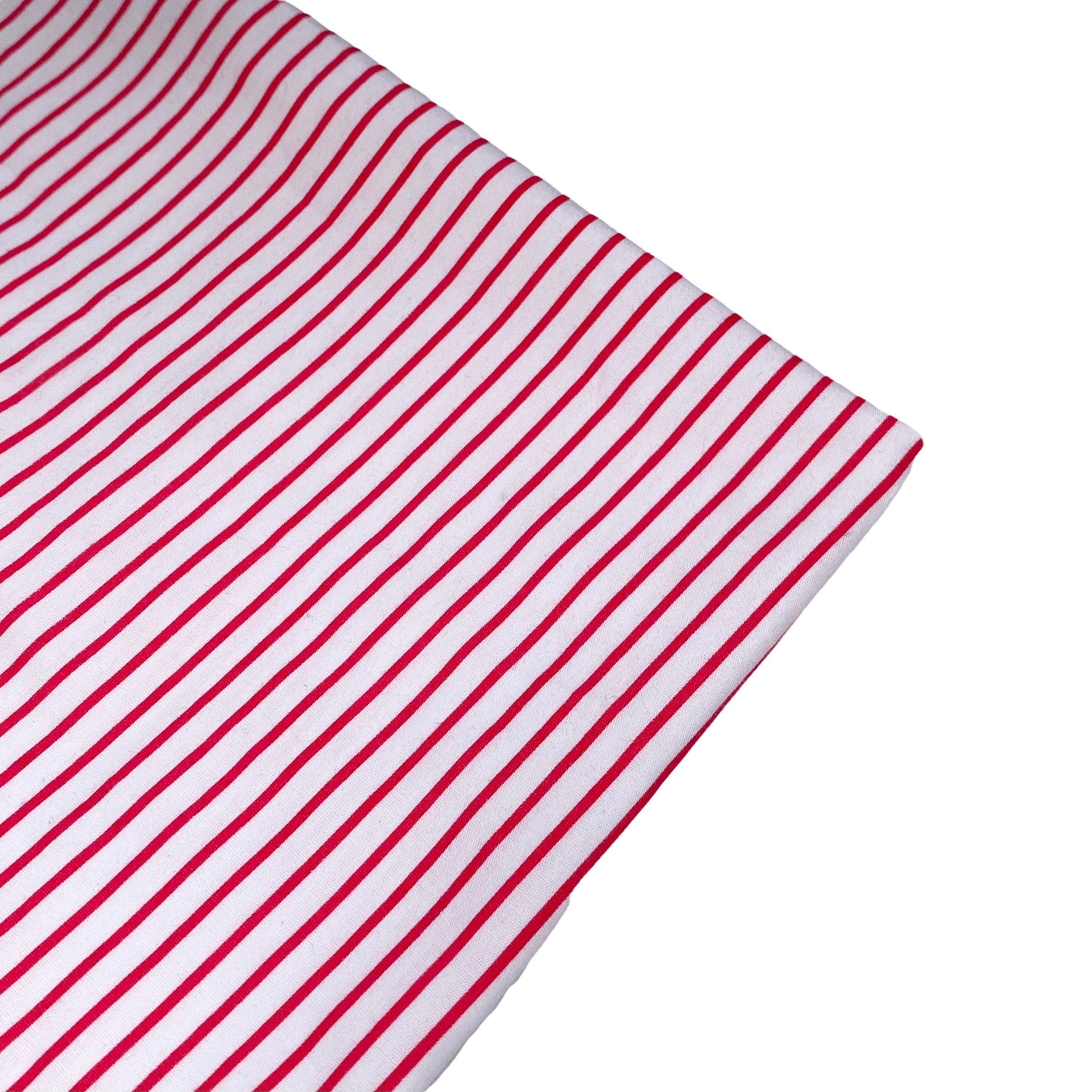 Striped Printed Cotton - White/Red