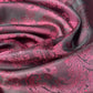 Two Tone Paisley Jacquard Lining - Pink/Black