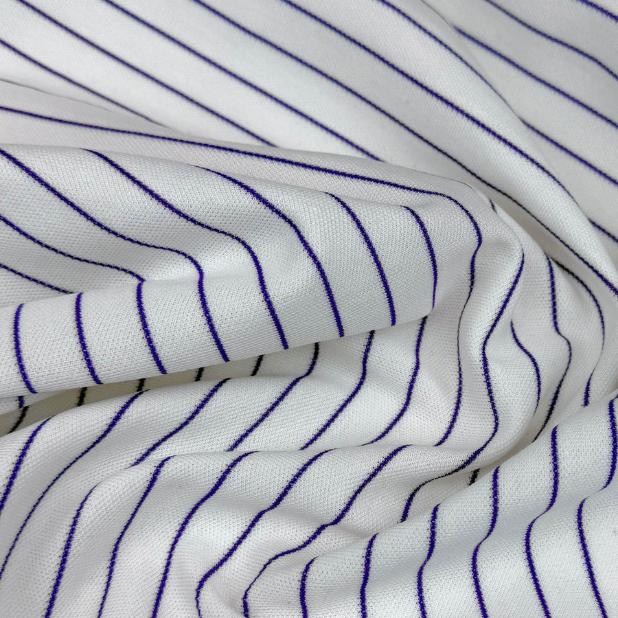 Striped Polyester Knit - White/Purple