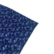 Small Floral Lightweight Printed Cotton - Navy/LightBlue/White