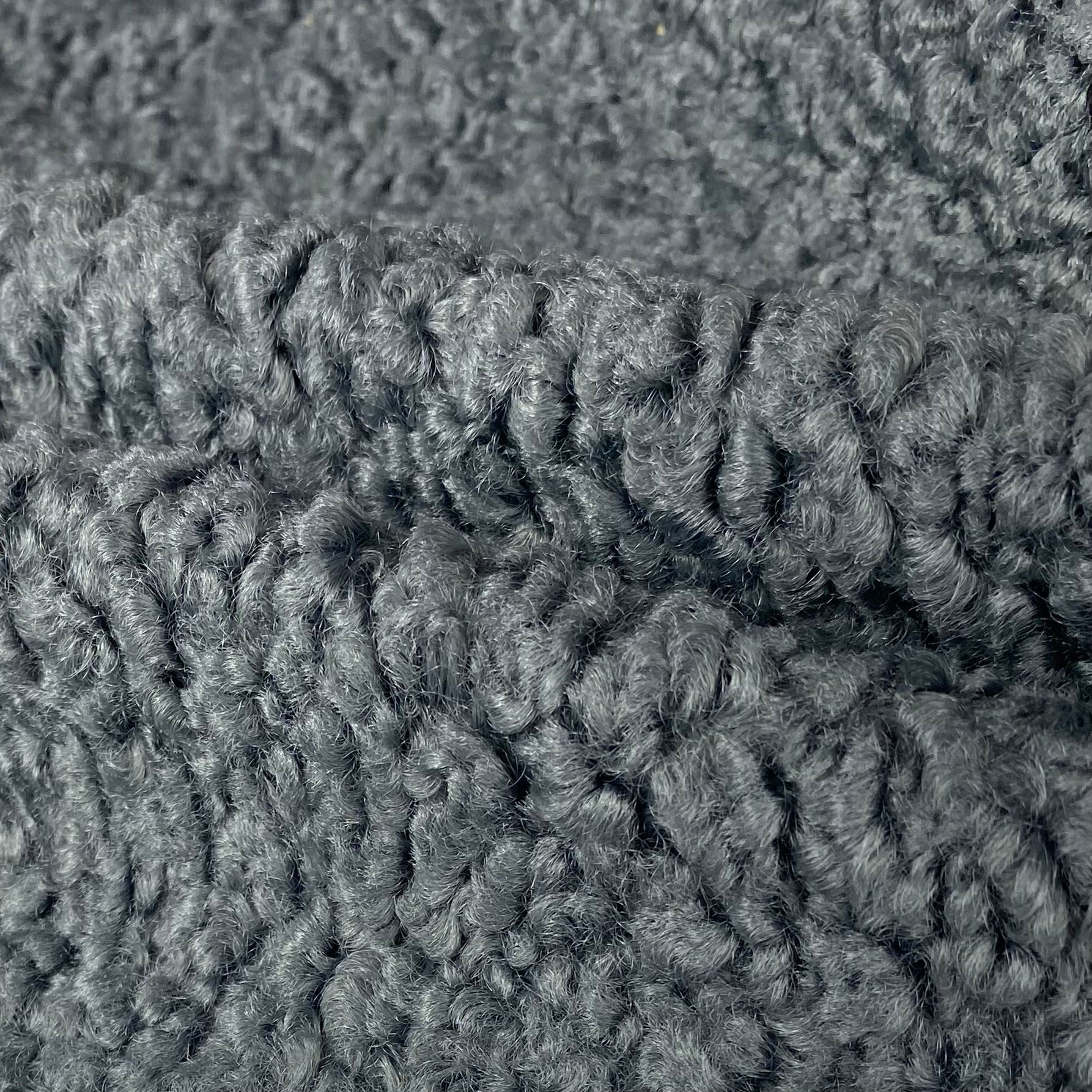 Double Face Boucle/Faux Suede Upholstery Designer Remnant  - Grey