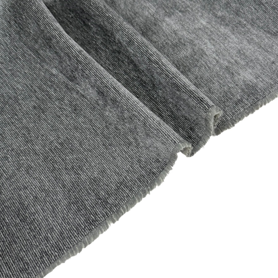 Striped Chenille Upholstery Remnant - Grey