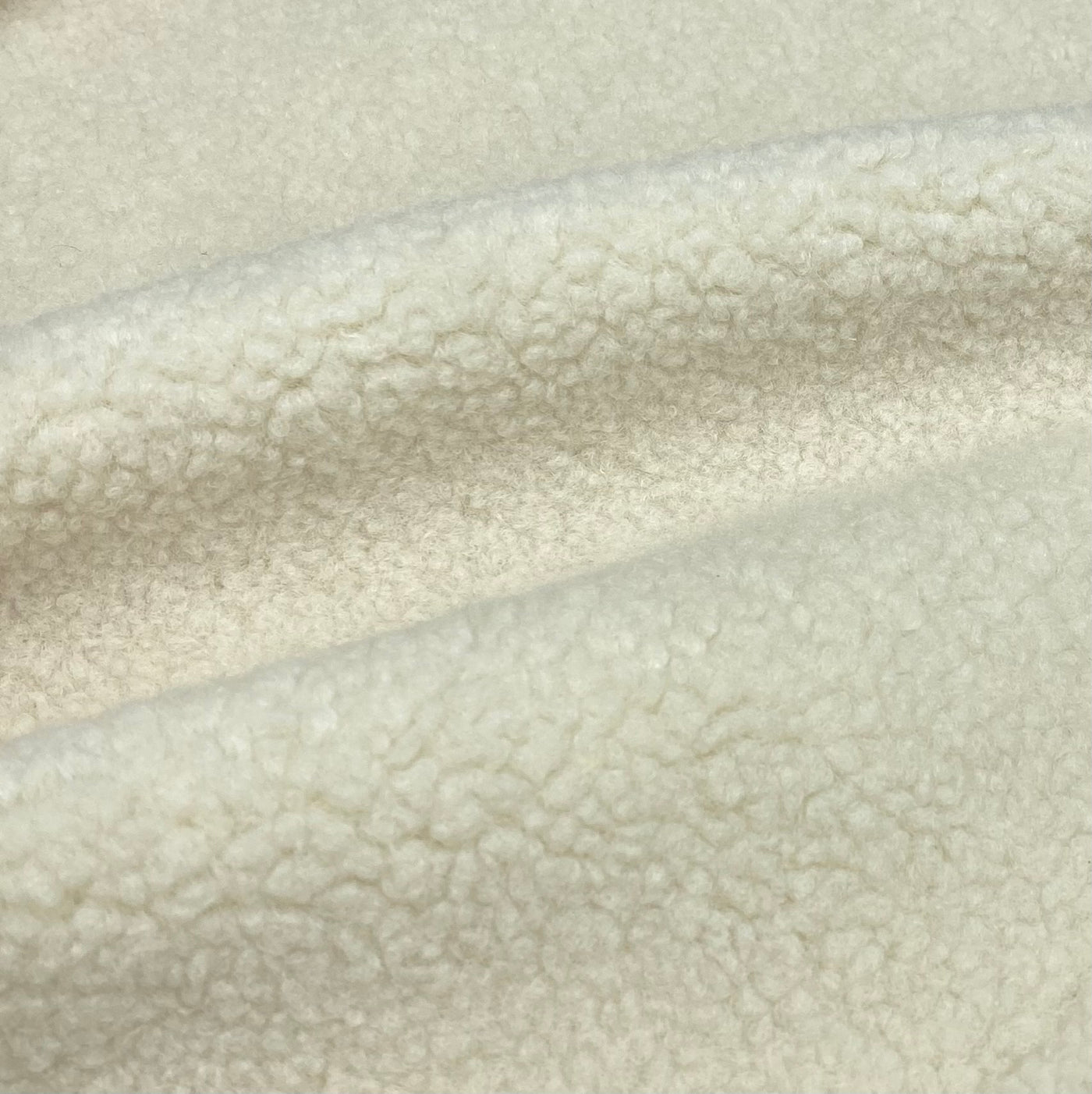 Wool Sherpa Boucle Upholstery - Cream