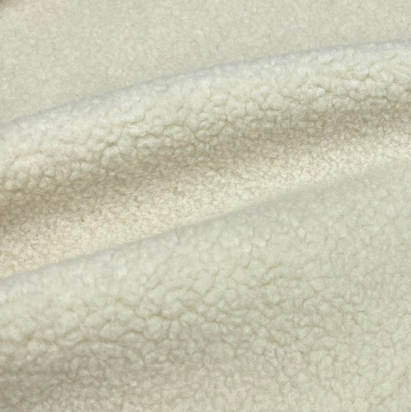 Wool Sherpa Boucle Upholstery - Cream